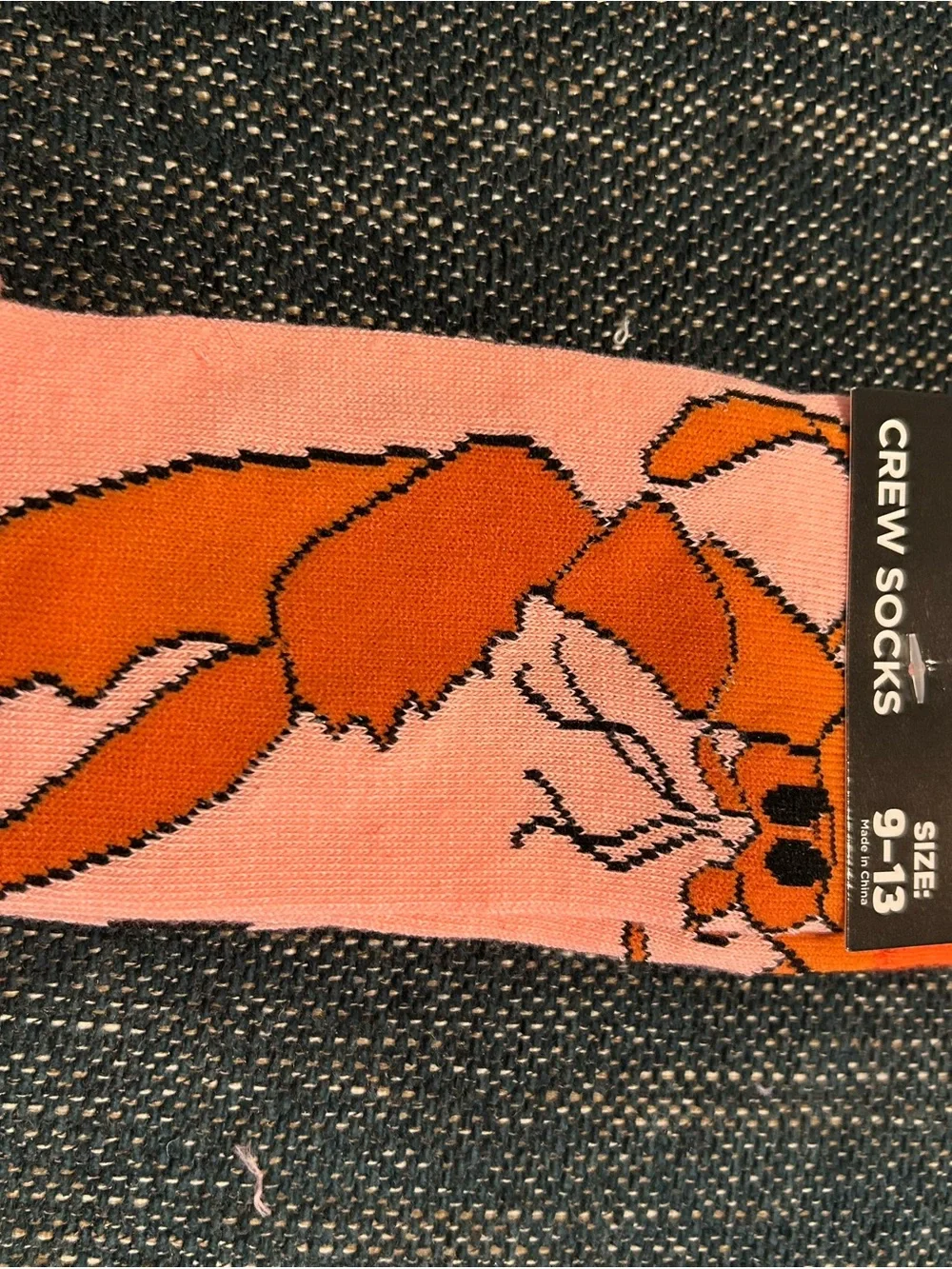 FRIENDS Pink Crew Socks with Orange Fox Graphic